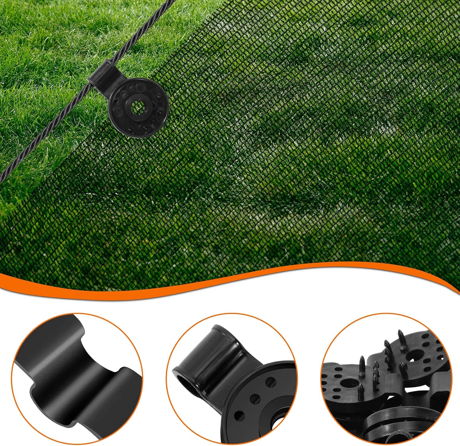 40 Piece Shade Cloth Plastic Clips Round Plastic Black Clips for Sun Shade Net, Anti Bird Netting, Garden Netting, Shade Netting, Shade Fabric Accessories