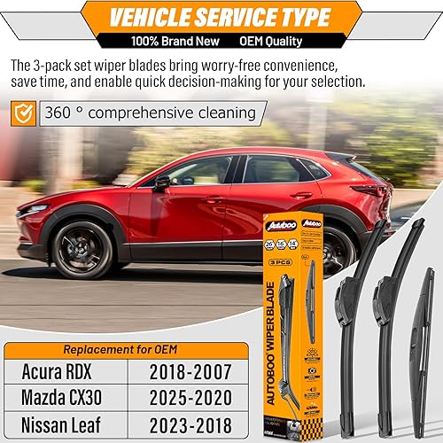 Miniatura 57 de AUTOBOO - Limpiaparabrisas de repuesto 26 + 20 pulgadas con limpiaparabrisas trasero de 12 pulgadas para BMW X3, X4, 2018, 2019, 2020, 2021, 2022