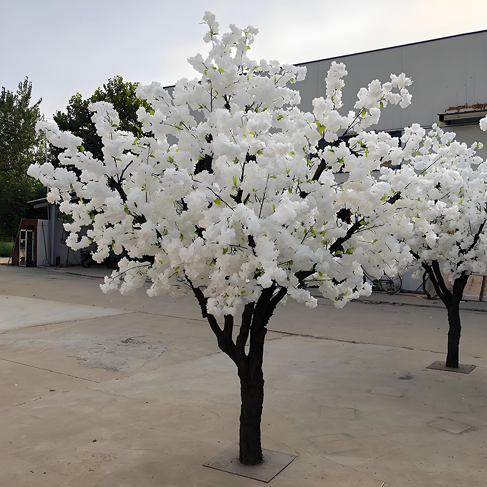 Artificial Cherry Blossom Tree,Artificial Cherry Blossom Trees outdoor artificial plants Wishing Tree For Wedding Event Indoor Outdoor Party Restaurant Mall Decoration White-2m*2m