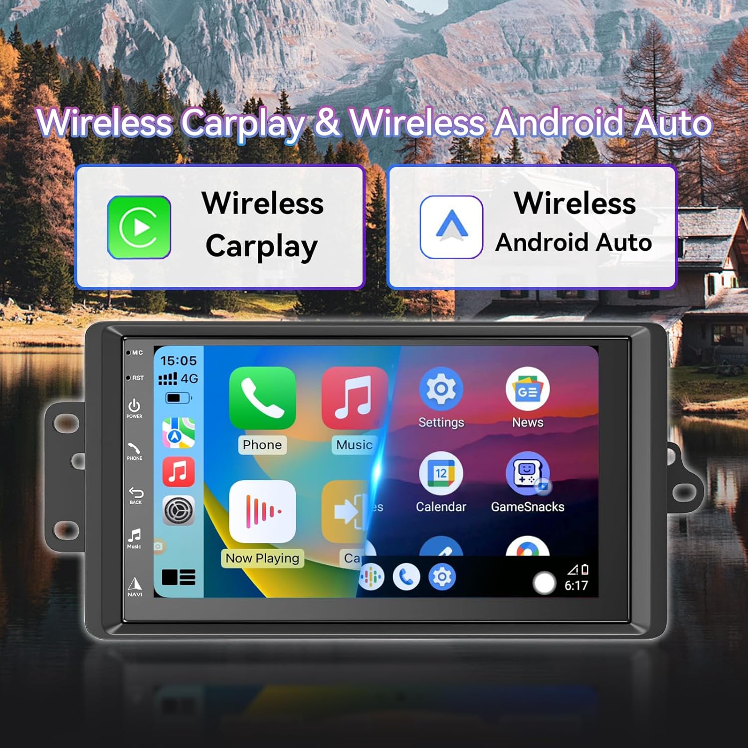 Android 14 Car radio Compatible with Chevrolet Chrvy Silverado 1500/2500/3500 2003-2006,Tahoe 2003-2006,GMC Sierra 2003-2006,Yukon 2004-2006,7''Touch Screen Stereo,Wireless Carplay/Android Auto