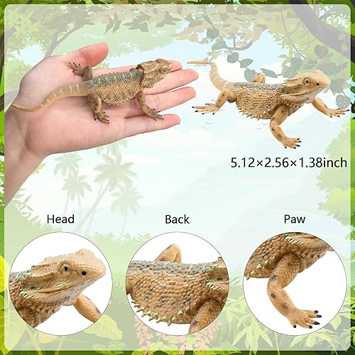 Miniatura 2 de Figura de lagarto Juguetes de animales de lagarto, juguetes de lagartos, juguetes de lagartos de plástico, figuras de animales de dragón barbudo