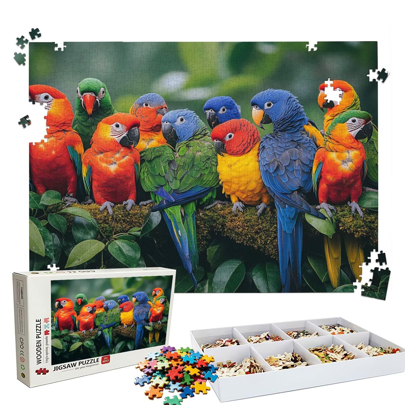 Puzzle 4000 Pezzi animale Pappagallo, Puzzle 4000 Pièces Challenge Impossible, Puzzles 141.5x87.5 cm Taglia Grande Adulti, Giochi Educativo per Famiglie, Puzzles Classici, Decorazioni Casa W3H-837