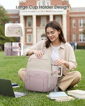 LOVEVOOK College Laptop Backpack for Women, Work Computer Travel Backpack