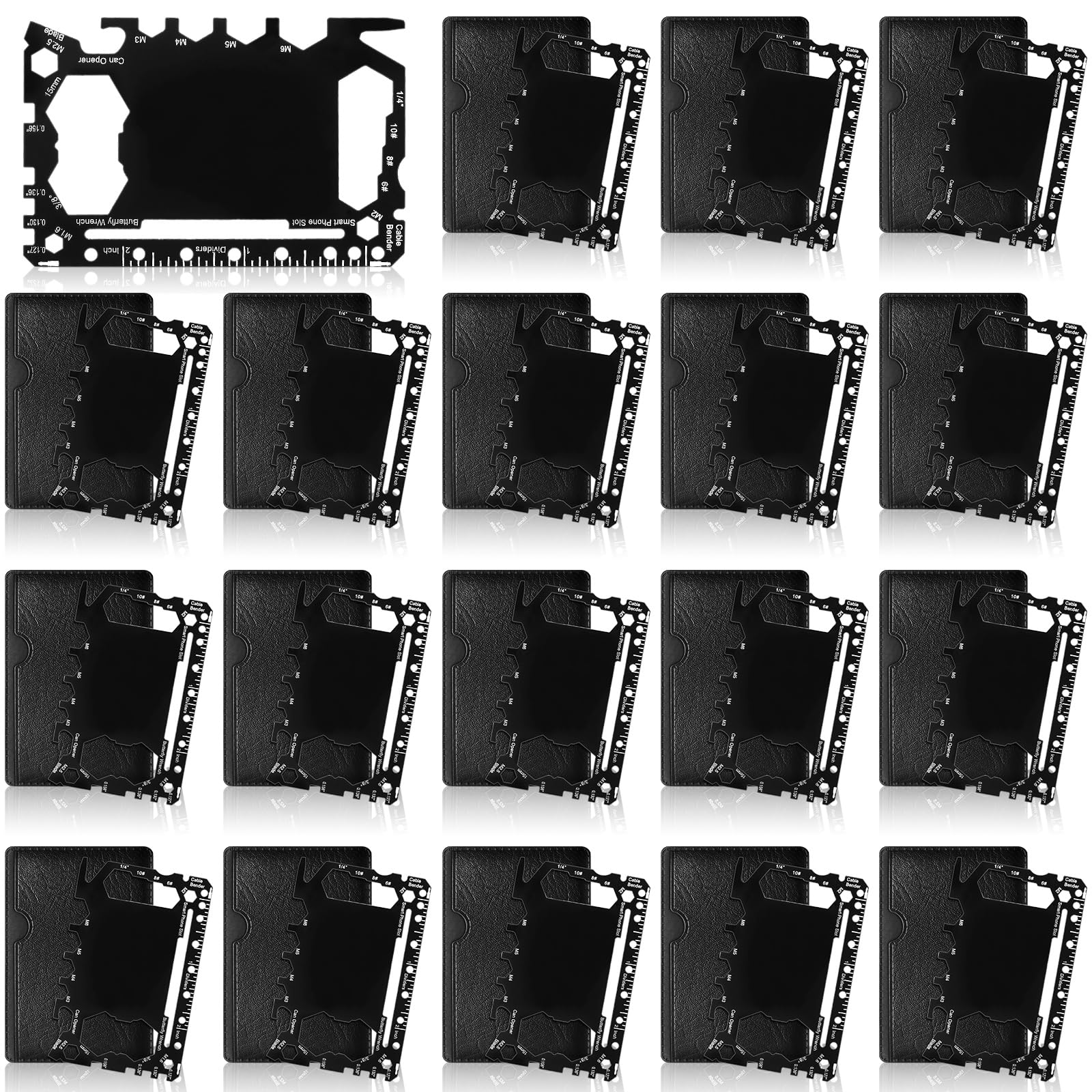 Cholemy 24 Pcs Credit Card Wallet Multitool 46 in 1 Metal