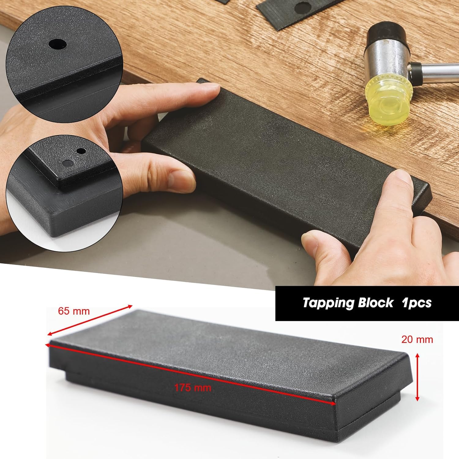 Kit di Installazione per Pavimenti in Laminato, 40 Pezzi Distanziatori, Barra di Trazione, Blocco Solido per Maschiatura, Martello, Accessori per la Posa di Pavimenti in Laminato e Legno
