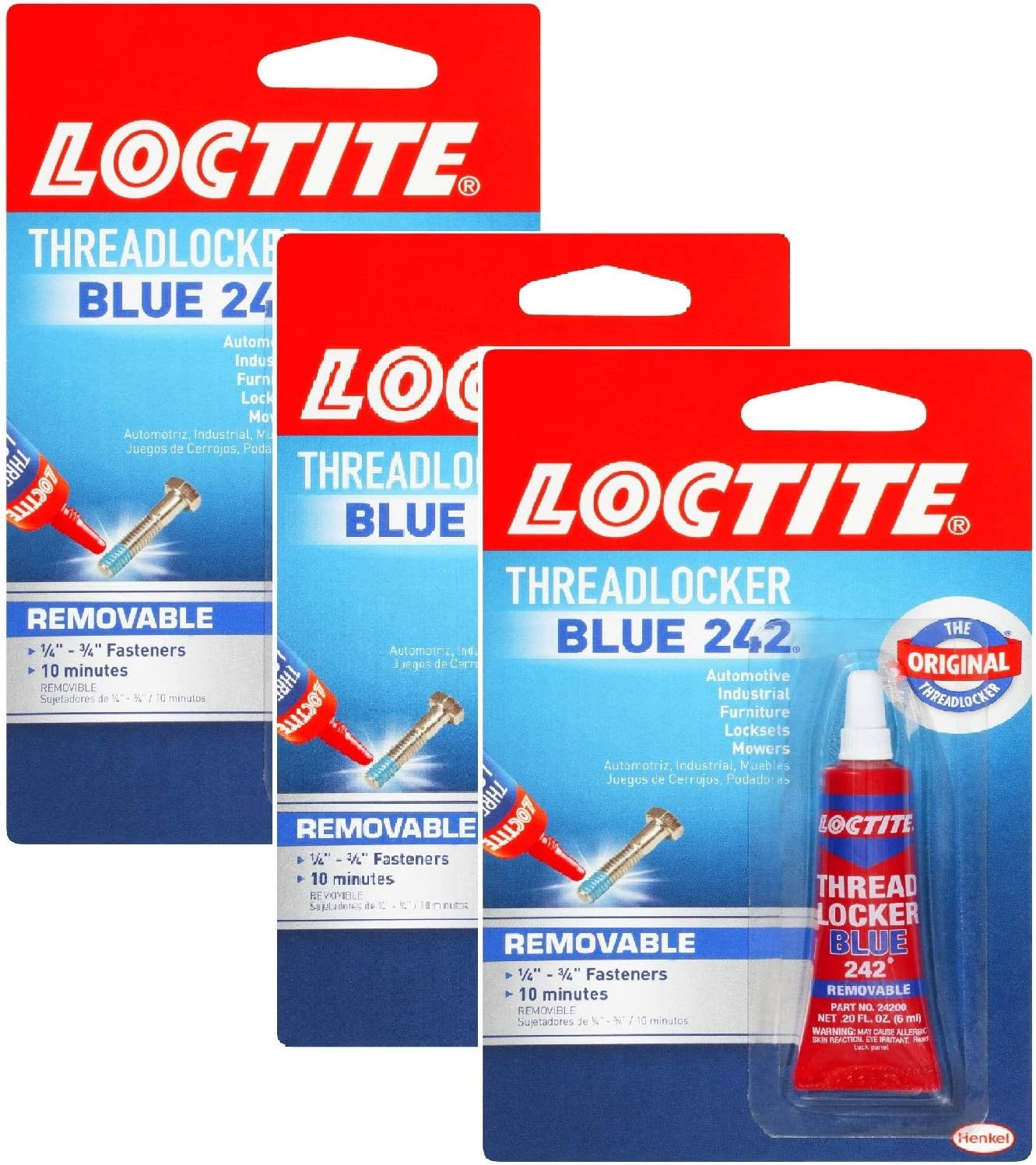 Loctite Threadlocker Tubes (3 Pack, Blue) Buy Online at Best Price in