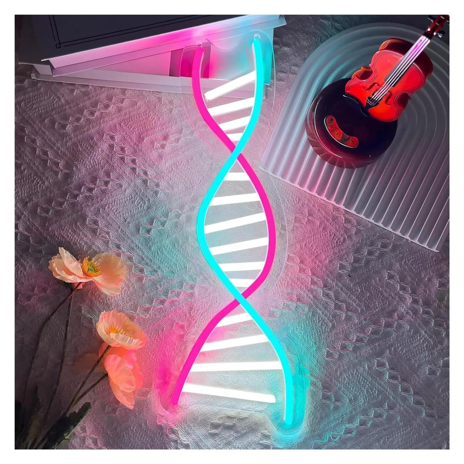 Insegna al Neon DNA Doppia Elica Neon Sign Luce Per Insegnante Di Scienze Studenti Aula Lab Sala Da Gioco Arredamento Camera Da Letto 40cmx15cm/15.7inx5.9in