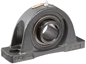 NP-22 Pillow Block Ball Bearing, Non-Expansion Type, Normal-Duty, Regreasable, Setscrew Locking Collar, Felt Seals, Cast Iron Housing, 1-3/8" Bore, 1-7/8" Base to Center Height, 5" Bolt Hole Spacing Width