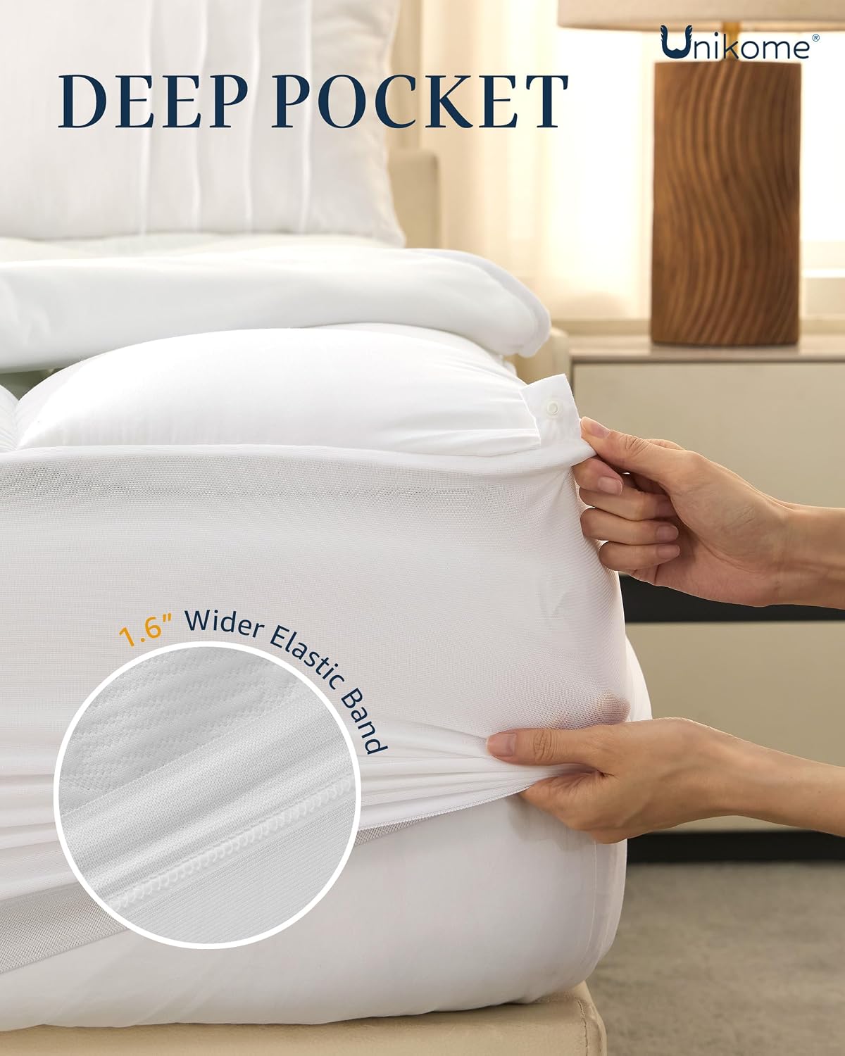 King Mattress Topper Waterproof, 2-in-1 Detachable Pillow Top Bed Topper