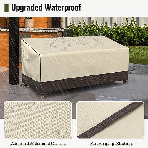 Vista 18 de MR.COVER Funda para sofá de 3 plazas para exteriores, fundas impermeables para muebles de patio, se adapta hasta 88 pulgadas de ancho x 40 pulgadas