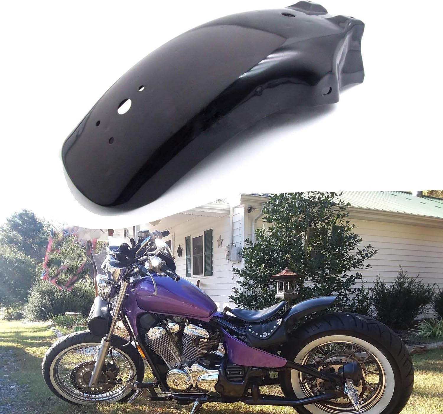 Metal Motorcycle Rear Fender Motorcycle Mudguard Splash Guard Wheel Cover Fenders for Harley Cruiser Chopper Bobber Suzuki Black