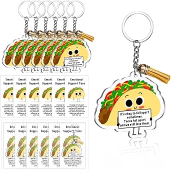 Siifert Emotional Positive Support Taco Keychain Employee Appreciation Gift for Taco Lover Teacher Nurse End of Year Gift