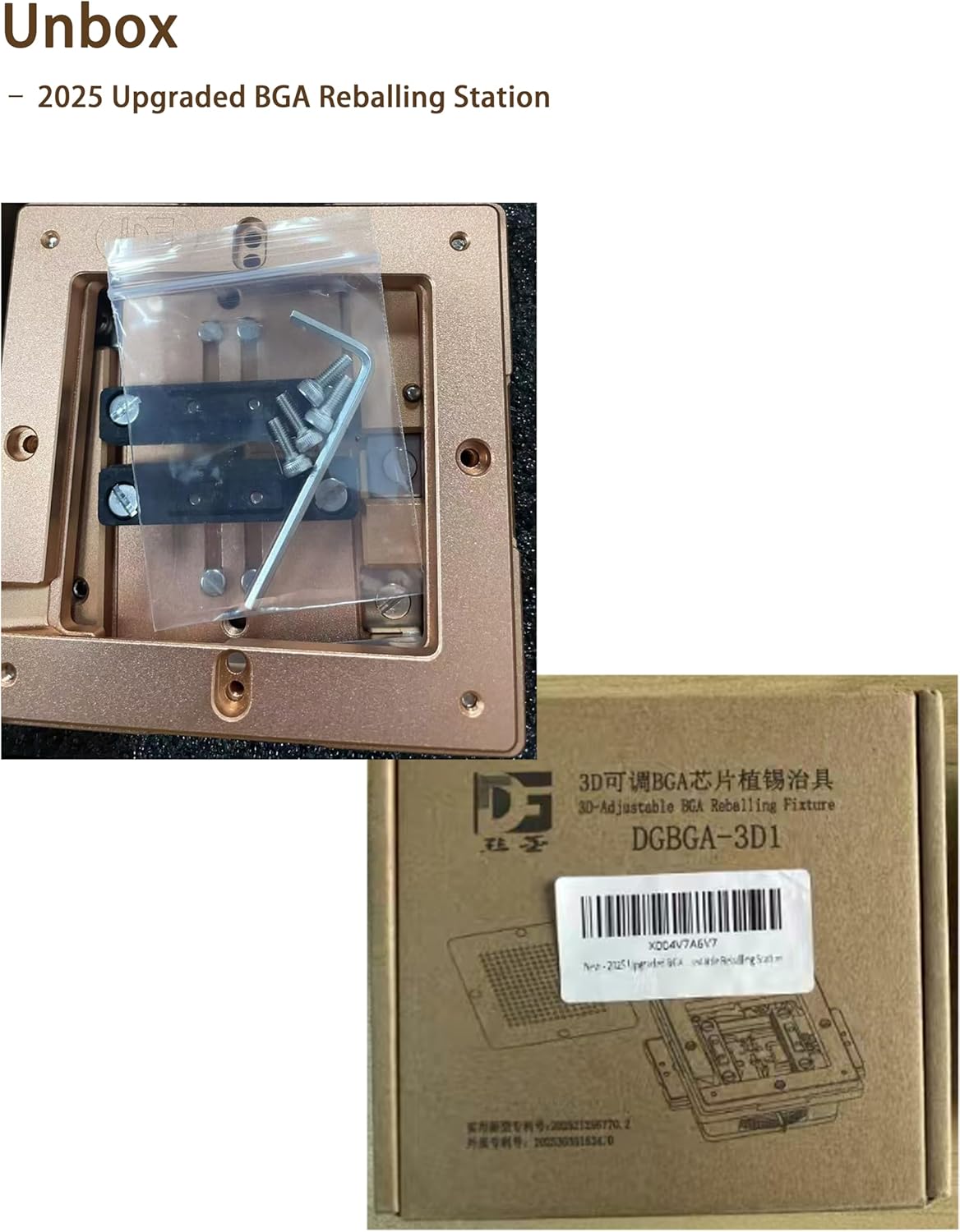 2025 Upgraded BGA Reballing Station – Universal 0.008"-0.26" Thickness & 0.08"×0.08"-2.4"×2.4" Chip Range, Tool-Free 4-Corner Stencil Fix, Lightweight Reballing Kit/BGA Adjustable Reballing Station