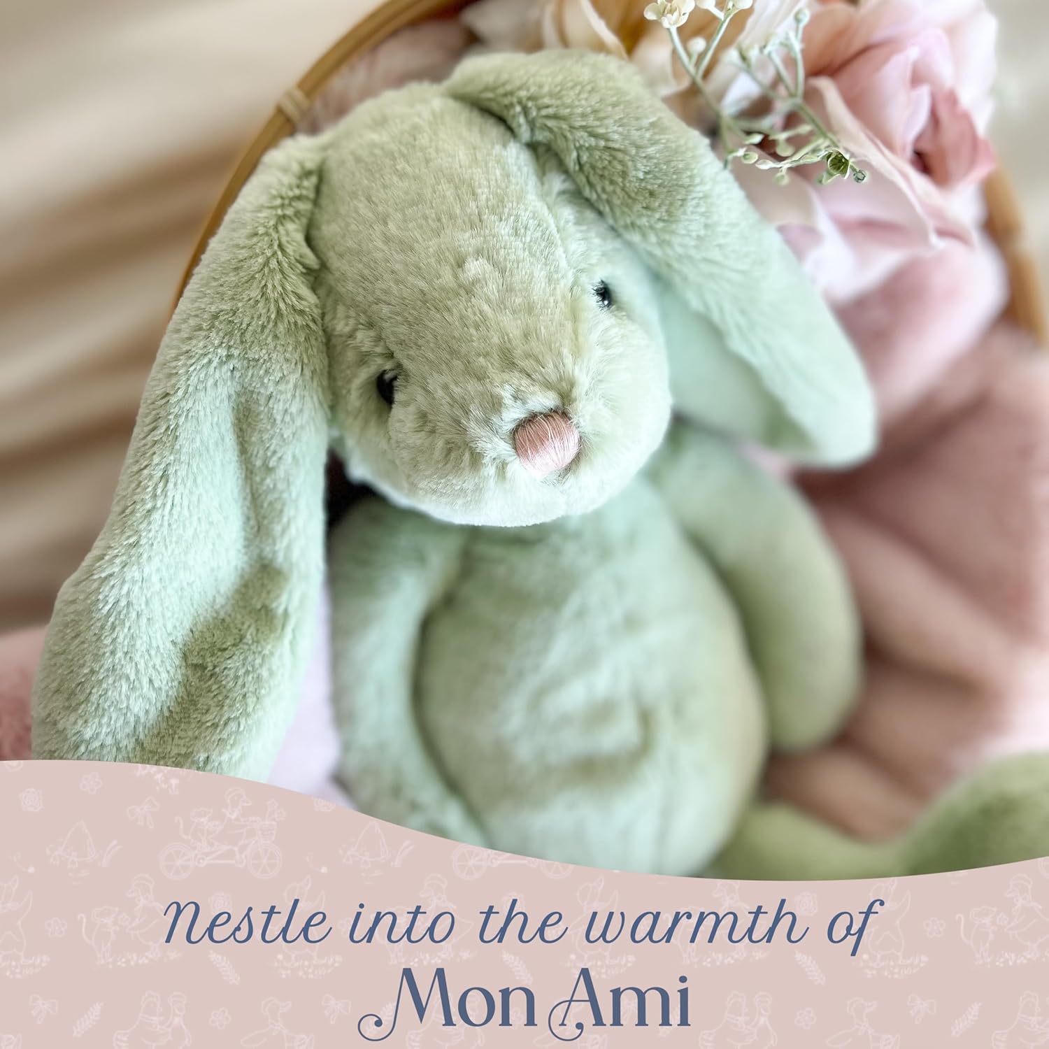 MON AMI Chloe The Bunny Stuffed Animal 13 Inch | Soft & Cuddly Rabbit Plush Toy | Huggable Plush Gift for All Ages | Perfect for Playtime & Room Décor - Image 4
