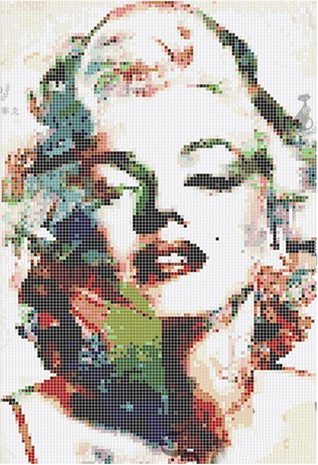 Handmade Glass Mosaic Wall Art, Celebrity Portrait Tile Mosaic Artwork, Hand-Cut Contemporary Glamour Wall Décor