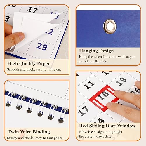 Miniatura 5 de Calendario mensual 2023 de pared 2023, calendario vertical de 3 meses (plegado en un mes), diciembre de 2023 a enero de 2024, para oficina, escuela