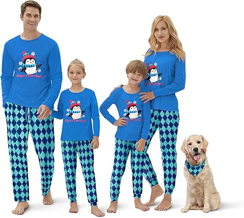 Pijamas de Navidad de la familia, juego para adultos, niños, bebé, mascota, perro y muñeca, algodón
