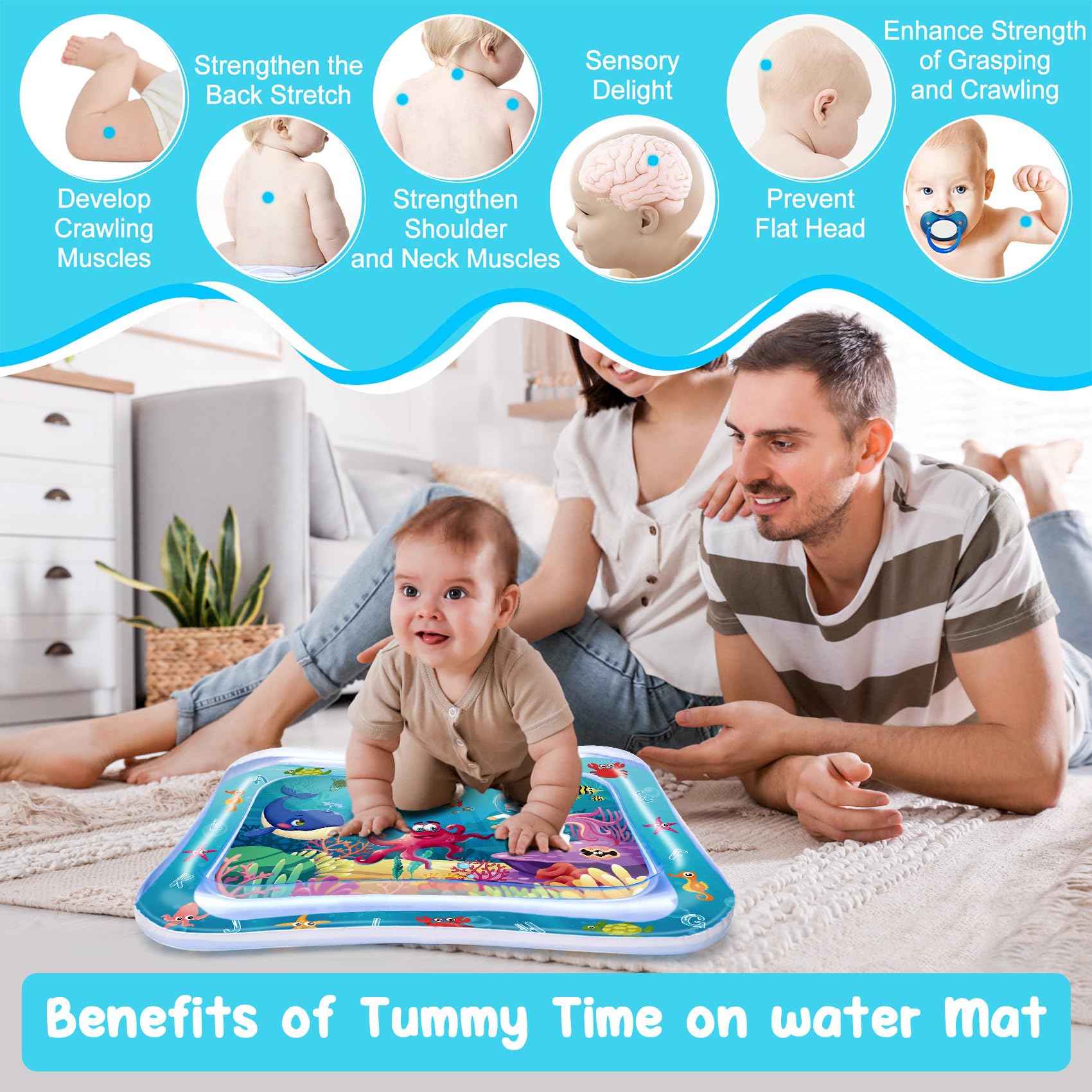 Watermat Sea Friends - Opblaasbaar - Tummy Time