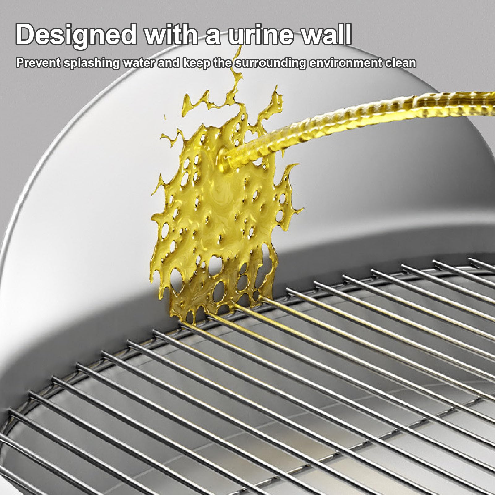 Bandeja Orinal De Interior para Perros, Inodoro De Adiestramiento para Perros con Pared Antisalpicaduras Extraíble Y Marco De Malla Soporte Portátil para El Orinal del Cachorro