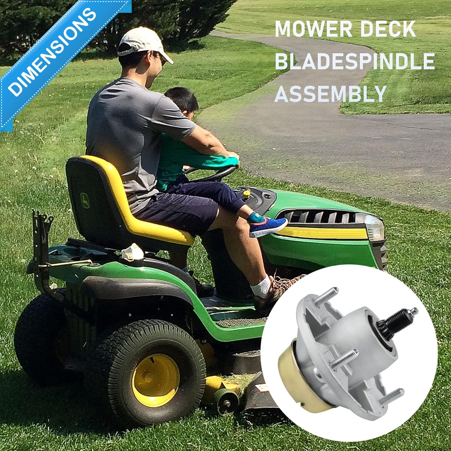 AM124498 AM131680 AM135349 AM144377 Lawn Mower Deck Spindle Assembly Fit for John Deere X520 X500 X530 LT133 LT155 LT166,3 Pack