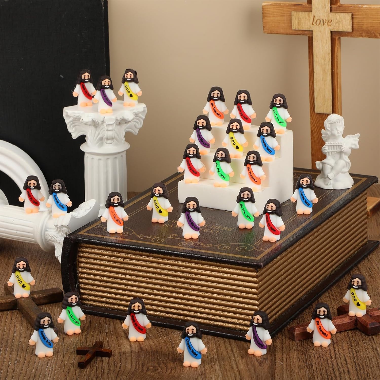 Barydat 200 Pack Mini Jesus Figurines Bulk Tiny Jesus Toys Little Figures Miniature Doll to Hide and Seek Religious Party Favors Sunday School Baptism Gift Church Events(Bible Verses) - Image 6