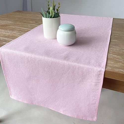 Miniatura 2 de Camino de mesa de lino de 72 pulgadas, camino de mesa auxiliar de lino para primavera, verano, otoño, 100% tela natural de lujo puro, hecho a mano,