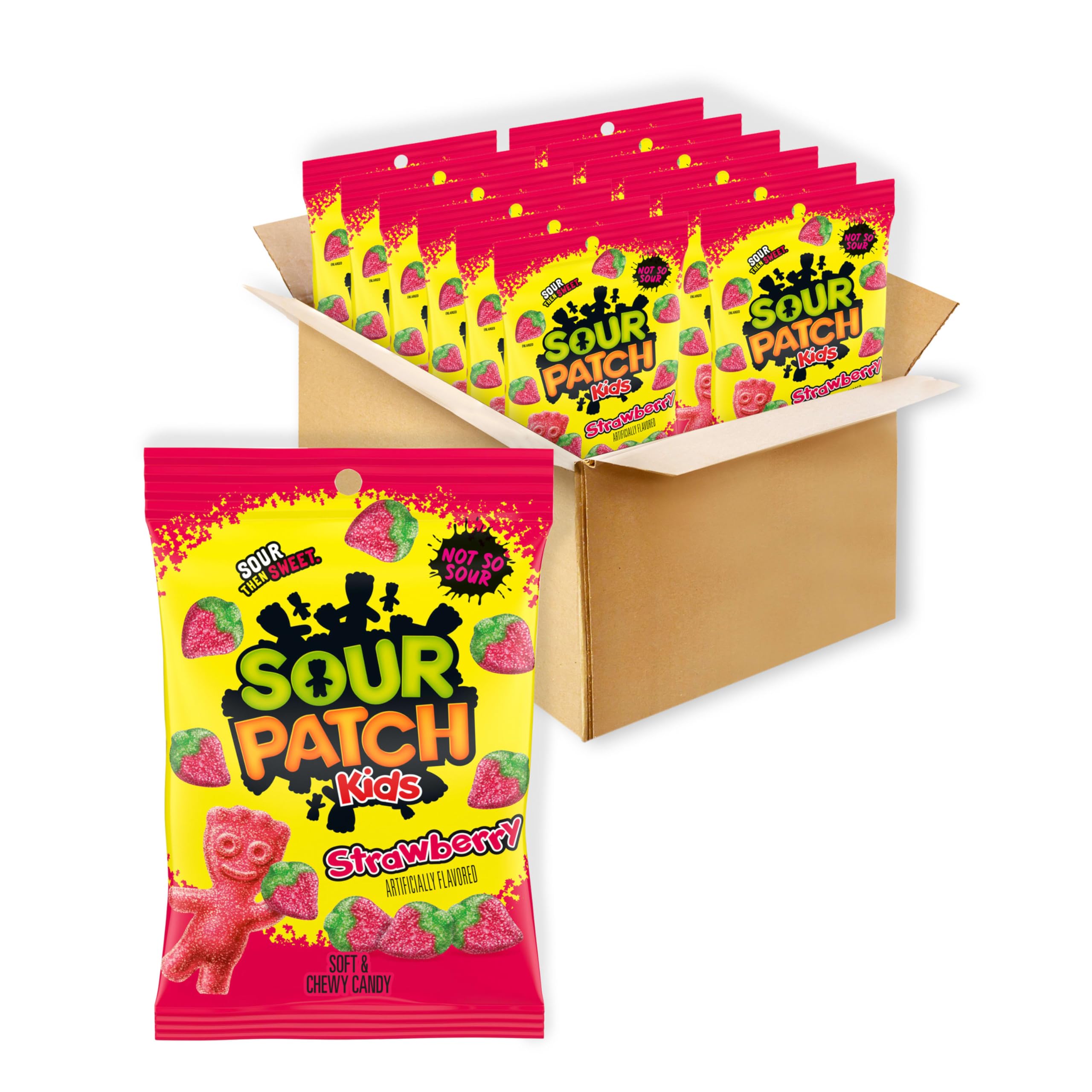 Sour Patch Kids Strawberry / 8 Ounce (Pack of 12) / Birthday Gummy Candy