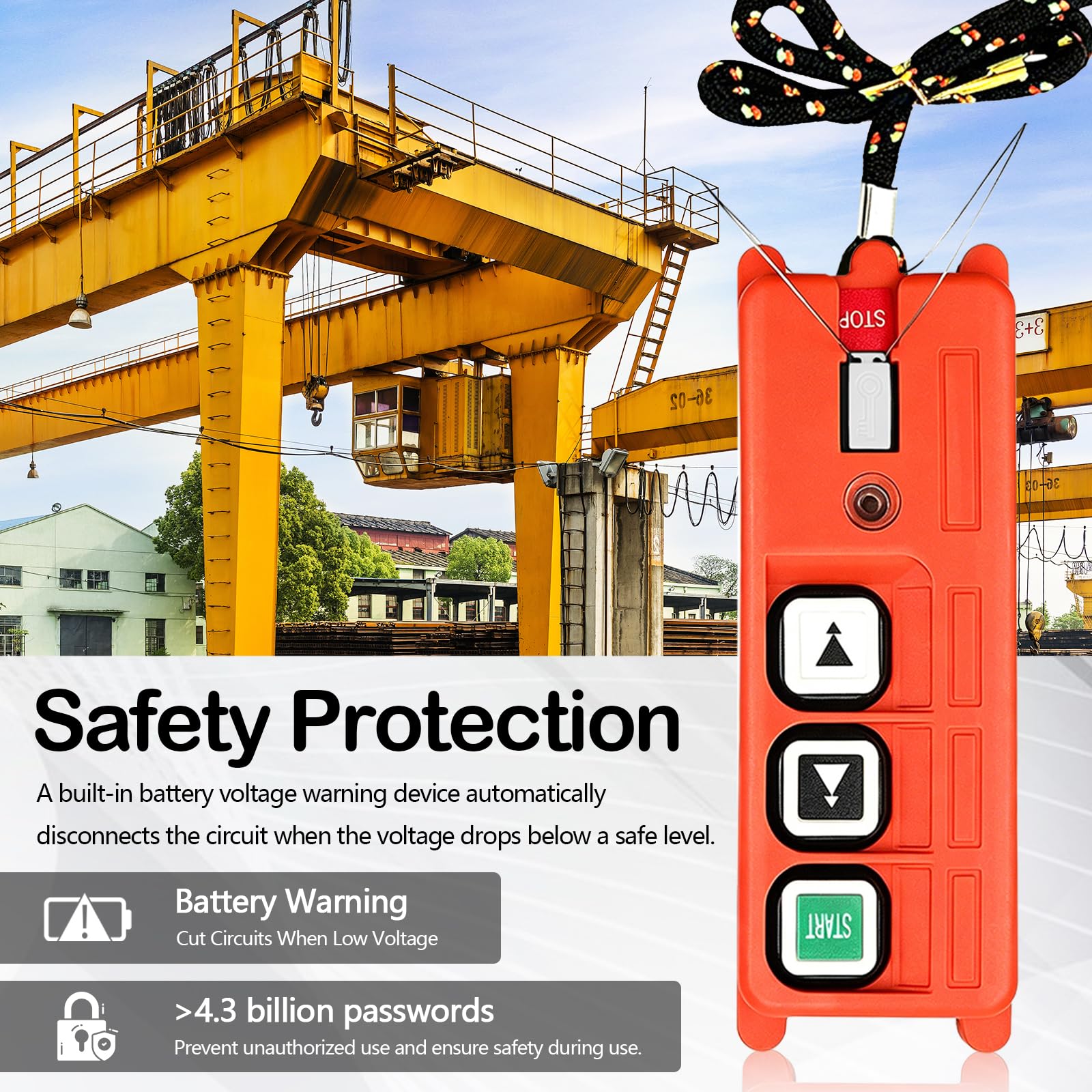 Industrielle Funkfernbedienung, F21-2S AC 220V Drahtlose Kran Fernbedienung Lifting Industriefernbedienung Seilwinden Baumaschinen Kransteuerung Tastensteuerung mit Empfänger - 100M Reichweite