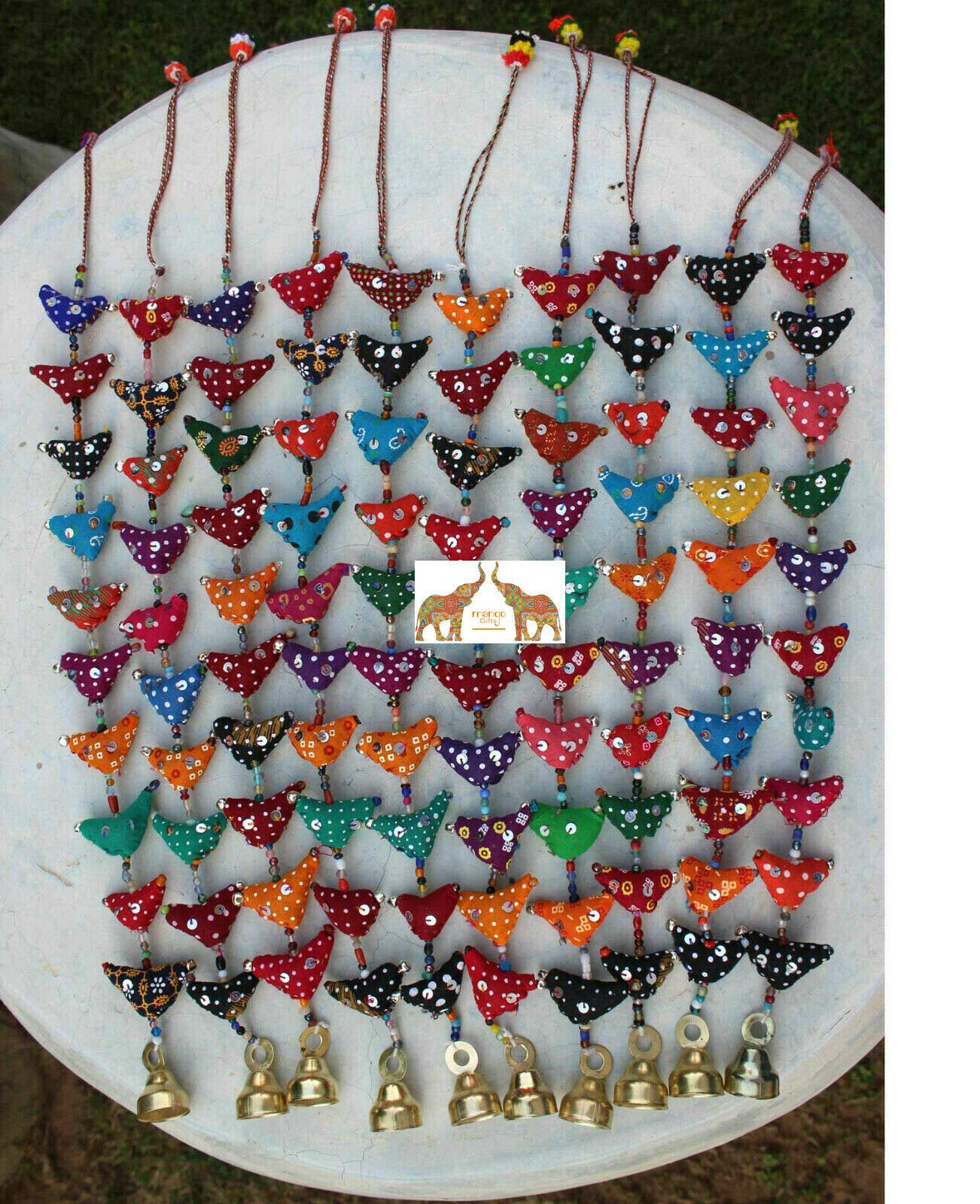 Super India 10-Bird Bell Tota Traditional Indian Hanging Decoration