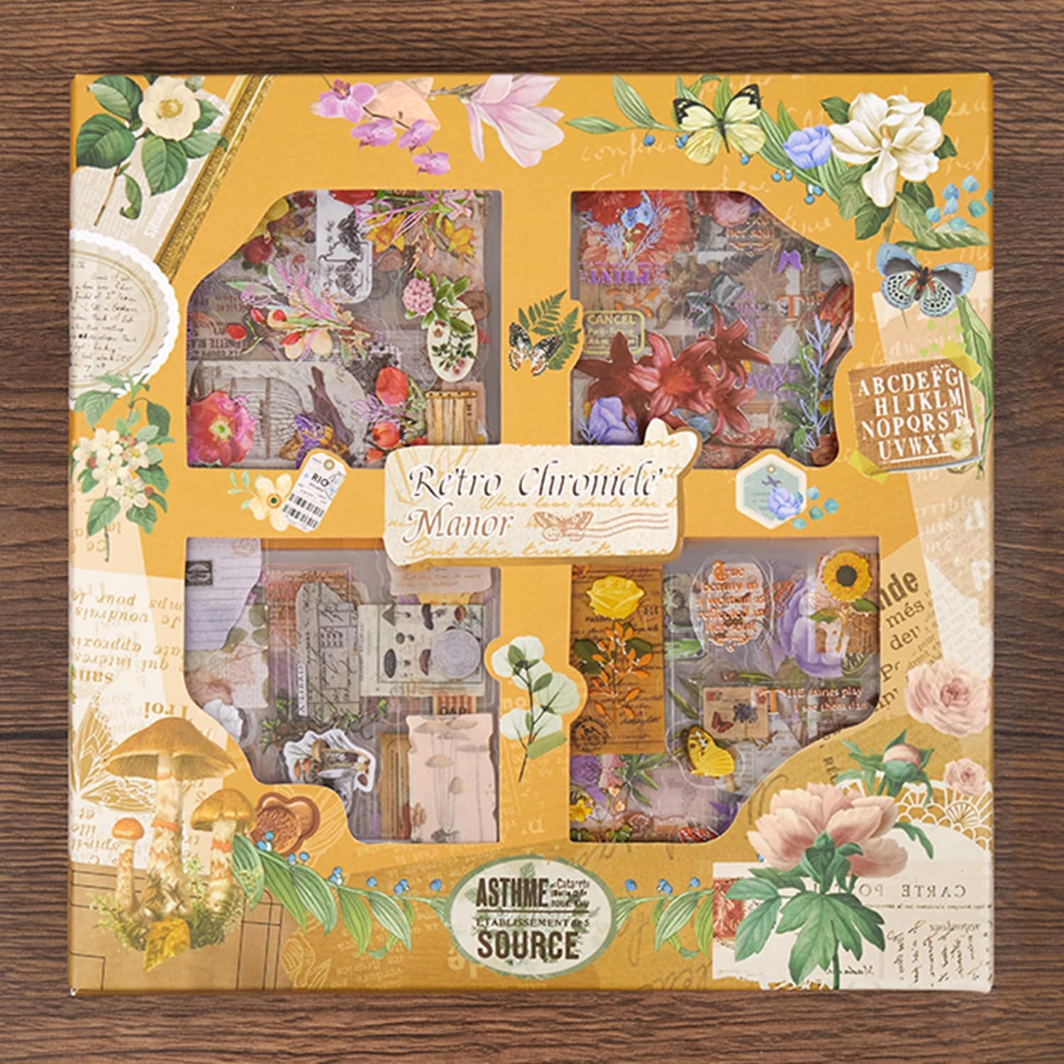 100 Sheets Vintage Nature Stickers for Junk Journal Supplies, Retro Flower Butterfly Plant Mushroom Decorative Stickers for Scrapbook, DIY Crafts Album Phone Cases Laptops Notebook (Vintage Estate)