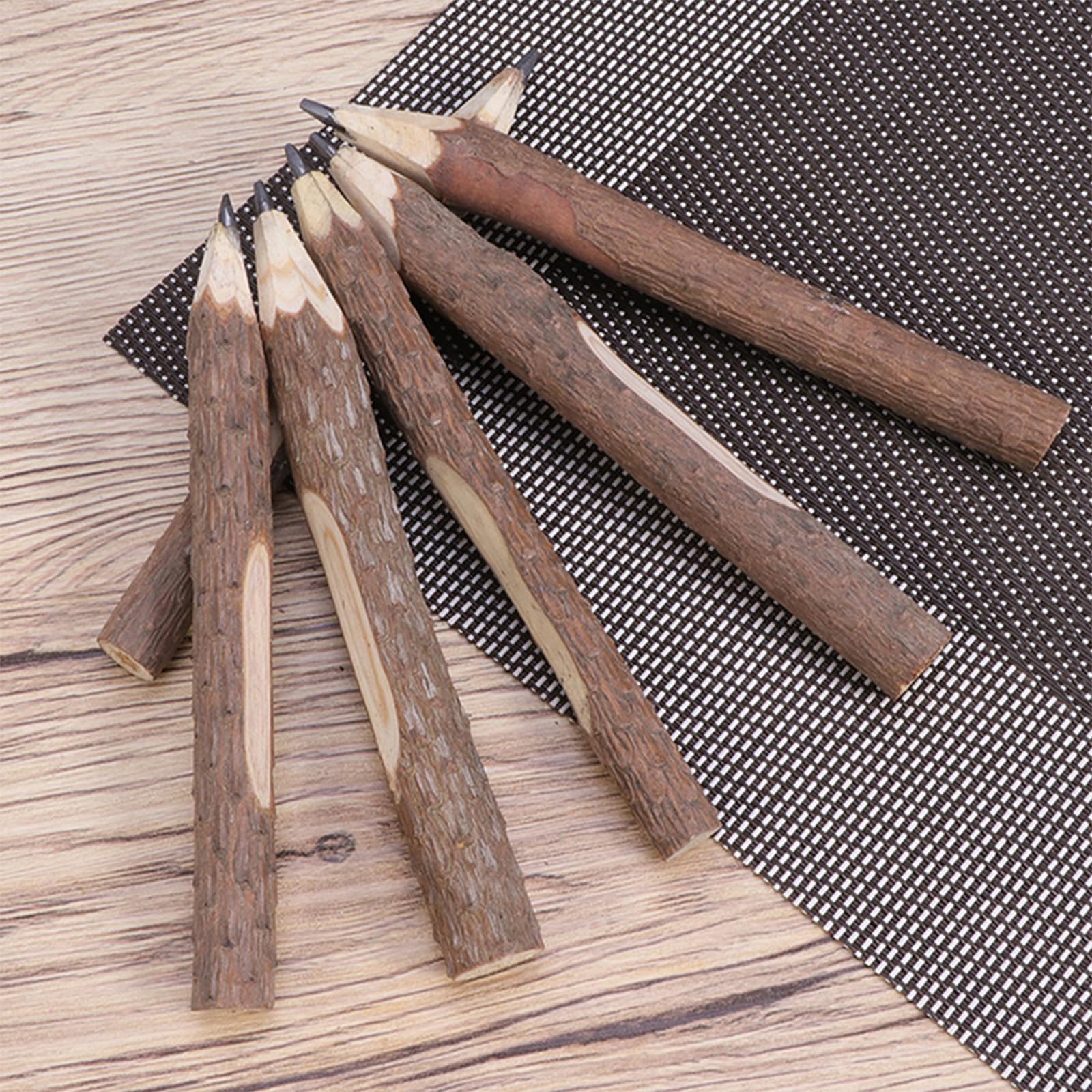 30 lápices de ramas de 5 pulgadas de largo, lápices de madera natural a granel, lápices de grafito de madera para suministros de fiesta escolar, decoración de fiesta temática de campamento