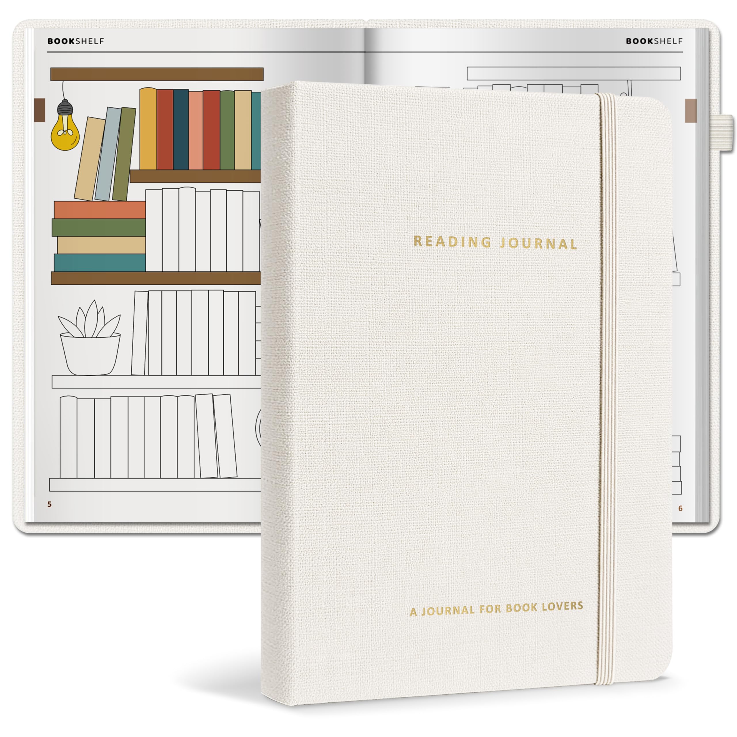 BIROYAL Reading Journal for Book Lovers with 52 Book Reviews - A5 Hardcover 176 Pages Book Journal - Reading Tracker & Planner Log - Literary Lovers Gift