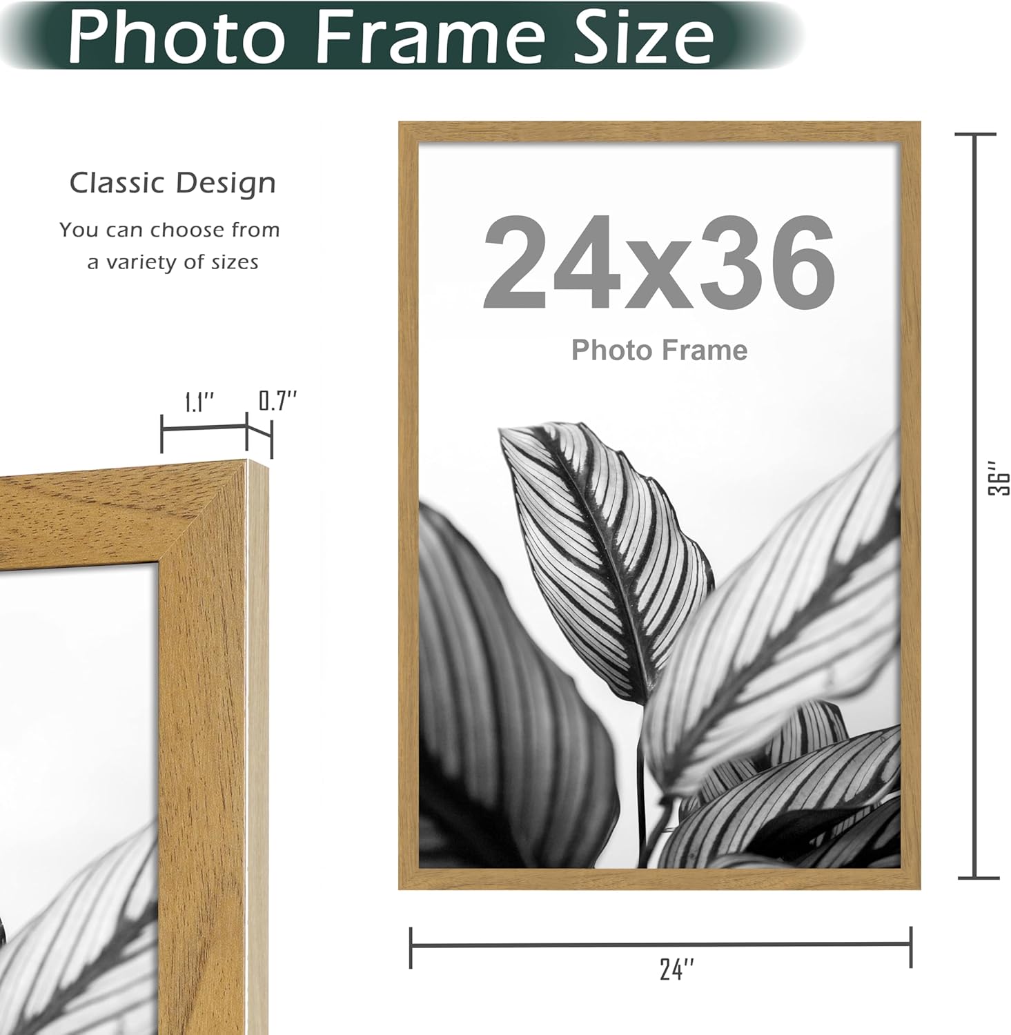 FrameWorks 24”x36” Wooden Poster Frame, Classic Golden Oak Matte Edged Frames w/Shatterproof Acrylic Glass, Photos, Posters, Prints, Wall Decor – Home, Office, Gallery Display - Golden Oak - 2 Pack Golden Oak 24" x 36" (2 pack)