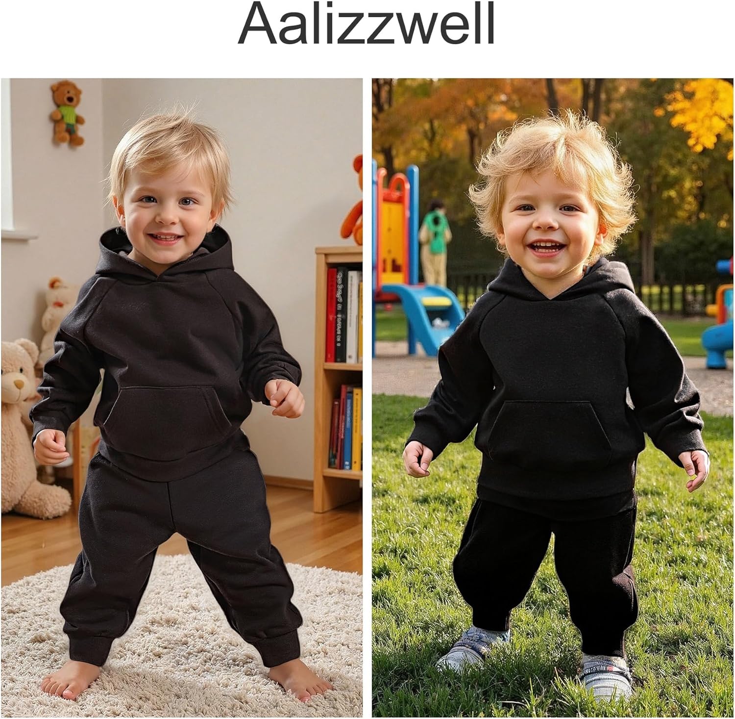 Aalizzwell Toddler Baby Hooded Sweatsuit 6M - 5T - Image 3