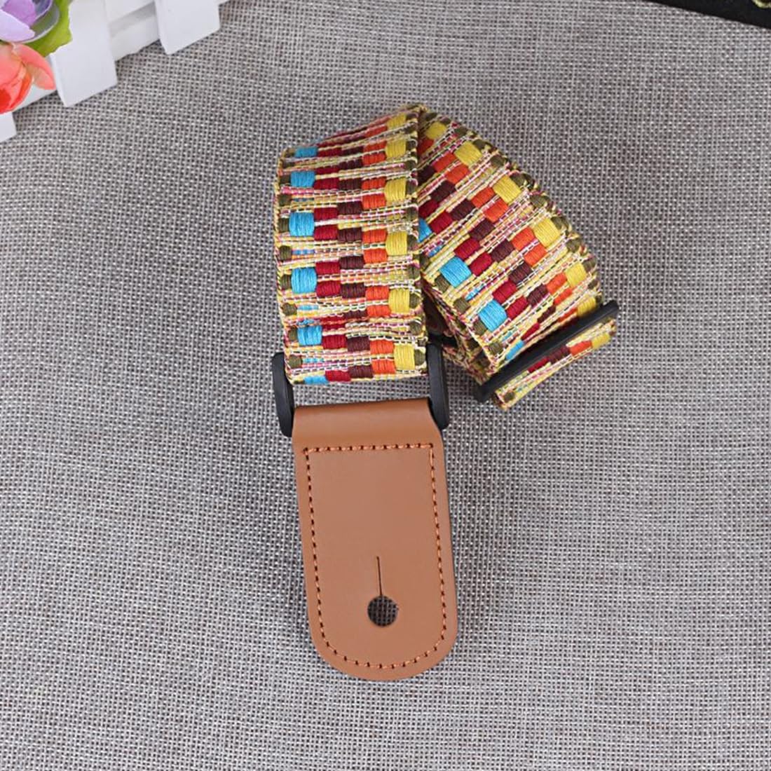 SJLAUX Ukulele Strap Bohemian Vintage Woven Guitar Strap Adjustable Banjo Strap Belt Uke Shoulder Strap for Tenor Soprano - Image 3