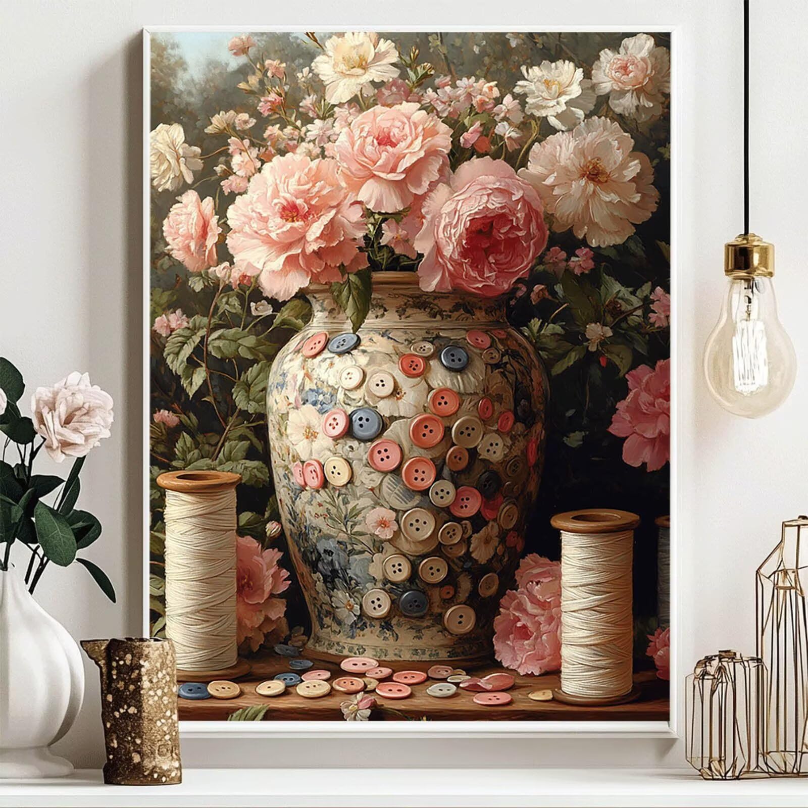 5D DIY Vaso Diamond Pittura Adulto Kit Fiore Strass Ricamo Punto Croce Pittura Diamante Adulto 100 x 135 cm Pittura Diamante Tempo Libero Creativo Adulti per Decorazione Della Parete Regalo Uomo THDZ