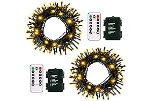 DBFAIRY Christmas Outdoor Wreath with Lights - 16.4ft Outdoor Decorator Lights with Remote Control