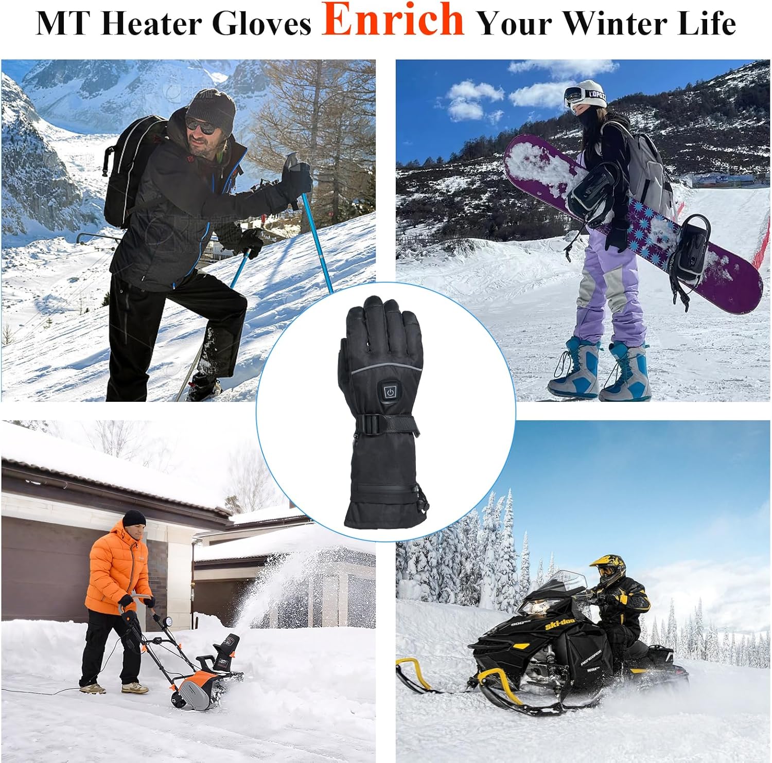 Minthouz Heated Gloves for Women Men, Rechargeable Heated Gloves with Touchscreen,Waterproof Electric Heating Gloves Warmer Gloves for Winter Skiing Outdoor Worker - Image 9