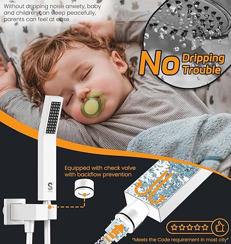 Miniatura 70 de SR SUN RISE Sistema de ducha - Juego de grifo de ducha con cabezal de ducha de lluvia de 8 pulgadas y ducha de mano - Sistema de ducha de lluvia