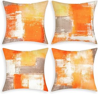 Yastouay Lot de 4 housses de coussin décoratives pour canapé, salon, décoration d'intérieur, 45,7 x 45,7 cm