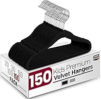 Vista 10 de Utopia Home Perchas de terciopelo para niños (paquete de 50) - Perchas duraderas para bebés de 11 pulgadas para armario - Perfectas para niños Negro