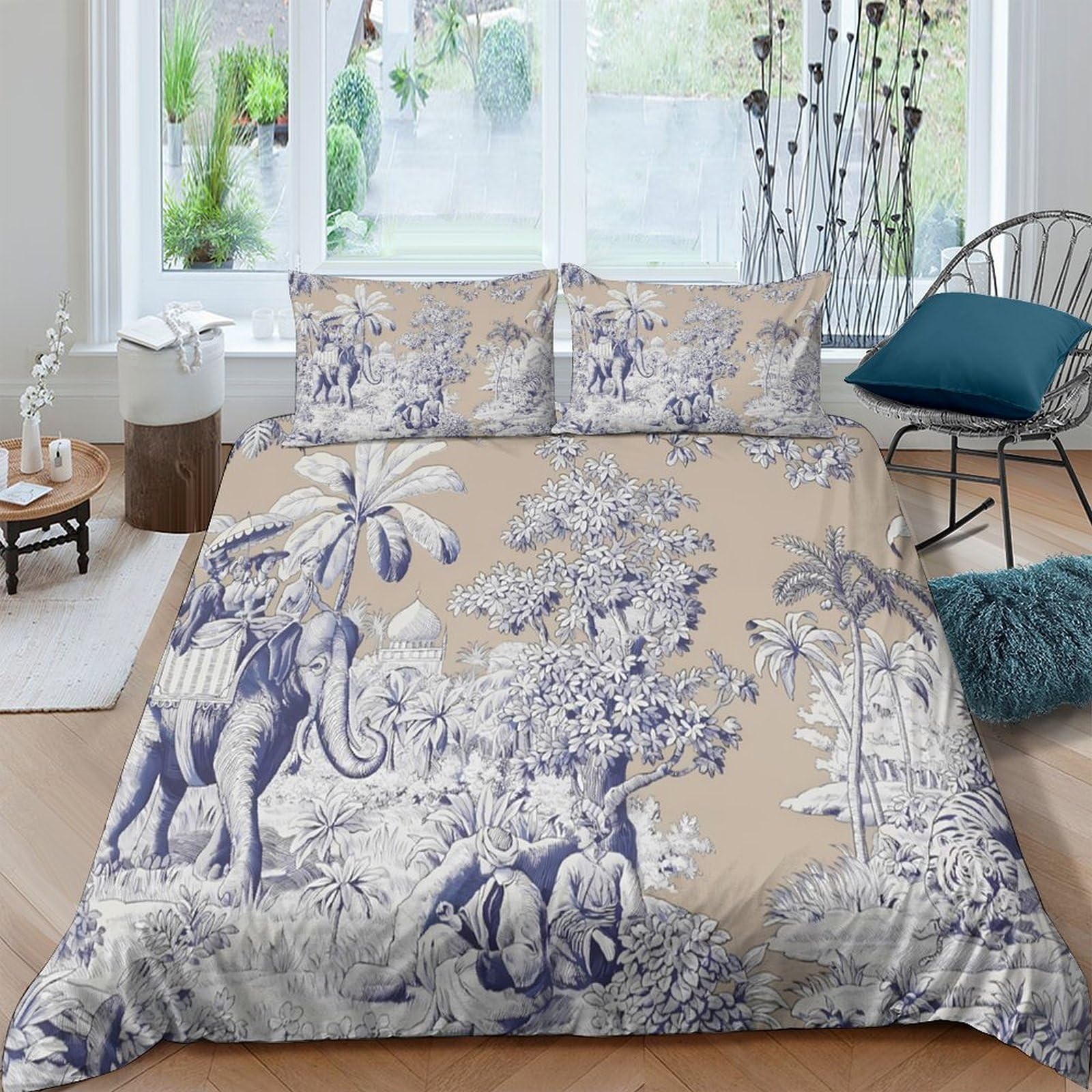 Ctjqhvkz Style-7 3D Printed Jungle Safari Fitted Sheet Microfiber Soft Animal Forest Mattress Cover For Bedroom Guest Room Decor Single（135X200cm）