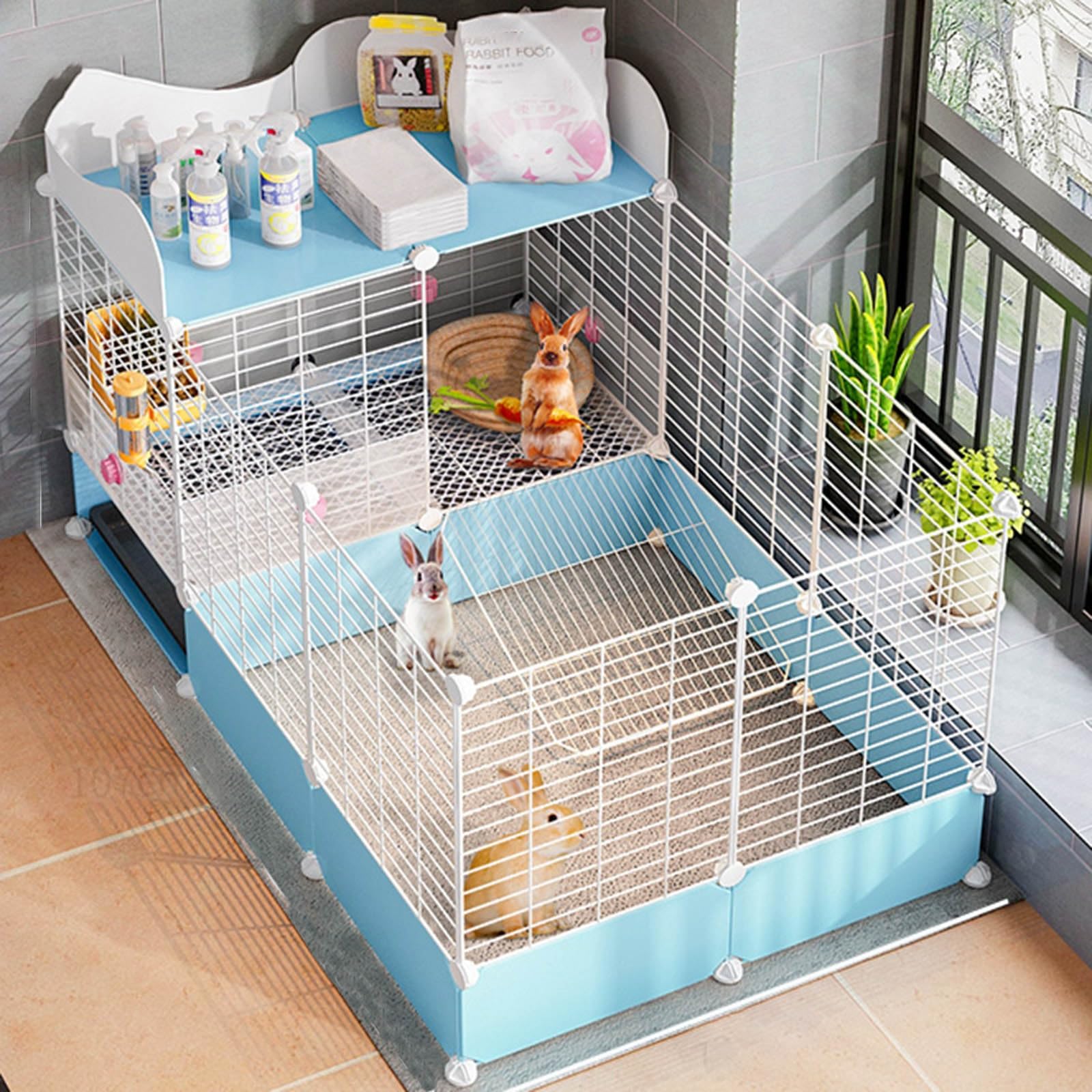Amazon | ウサギのケージ - 小動物ケージモルモットケージ 2 小動物 