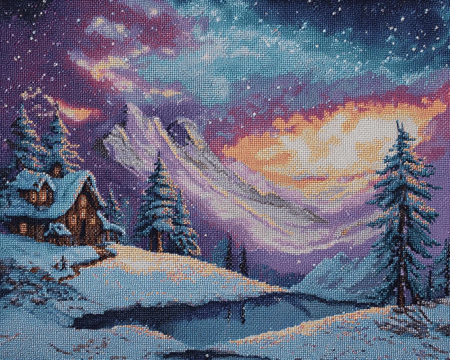 Amcdjkery Latch Hook Rug Kit for Adults Beginners,Arctic Snow Scene,Rectangle DIY Yarn Rug Making Kit with Hook & Latch Tool - Easy Carpet Craft for Floor Mat Tapestry Home Decor