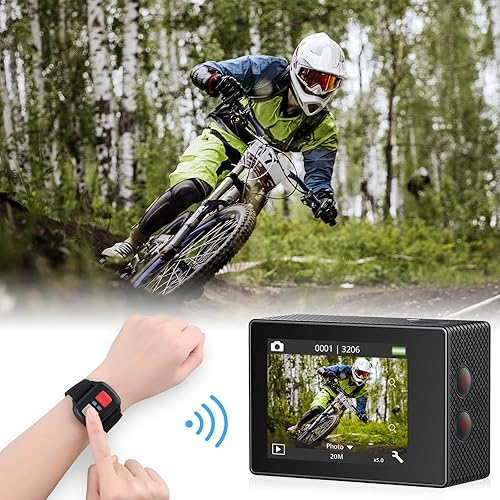 Miniatura 6 de Cámara de acción AKASO EK7000 Pro 4K con pantalla táctil EIS ángulo de visión ajustable de 40m cámara resistente al agua cámara con mando a Negro
