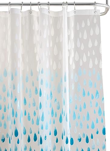 Bath Bliss Design PEVA - Cortina de ducha Dimensiones 70 x 72 pulgadas 12 ojales de metal Accesorios de baño Borde de malla reforzada Ombre