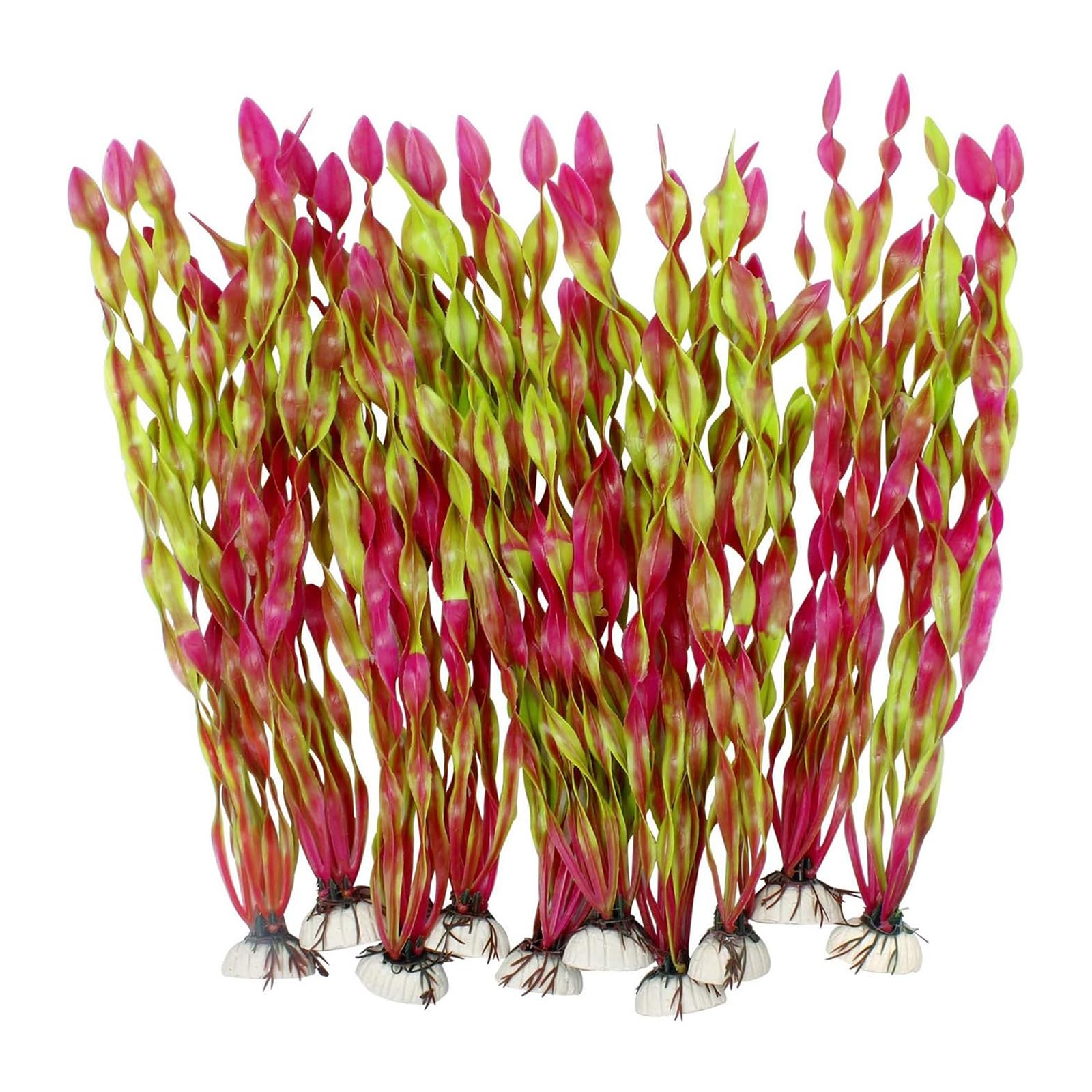 Snorvixre 10Pieces Underwater Seaweed Decors with Ceramic Base for Aquarium Landscape Fishtanks Scene Setting Accessories Aquarium Decoration