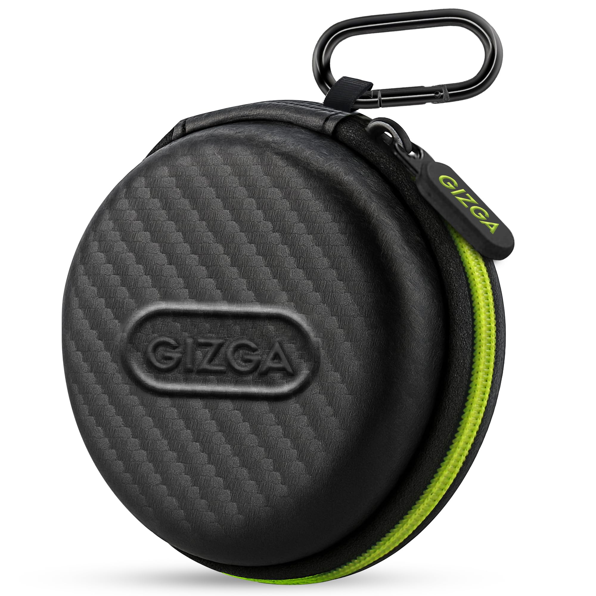 GIZGA Shock-Proof Carbon Fibre, Soft Fabric, Mesh Pocket Carrying Case for Headphones, Multi-Purpose Pocket Storage Travel Organize, Pen Drives, SD Cards- Black