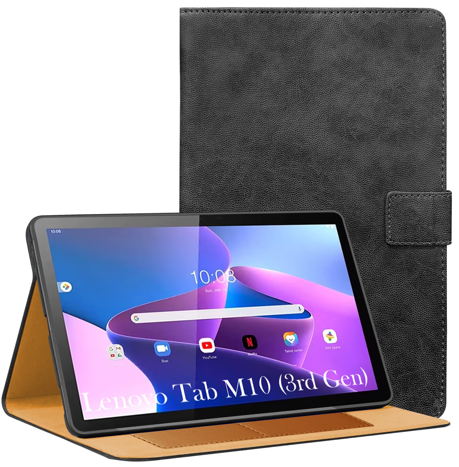 Jkobi Flip Cover Folio Cover for Lenovo Tab M10 Gen 3 (TB328XU) 10.1 Inch (PU Leather | Multi-Angle Smart Stand | Card Storage Slots | Silicone Back Pouch)-image-40