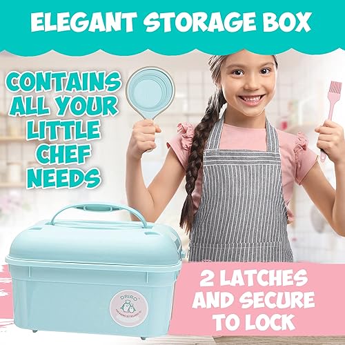 Miniatura 6 de Juego de hornear para niños, juego de cocina real para niños, suministros para hornear con delantales para adultos y niños, herramientas reales para